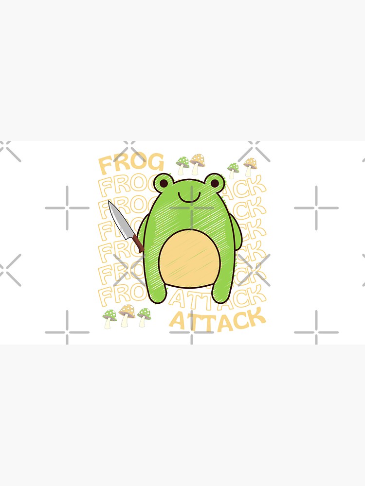 "Cute Cartoon Kawaii Frog holding knife adorable knife animals