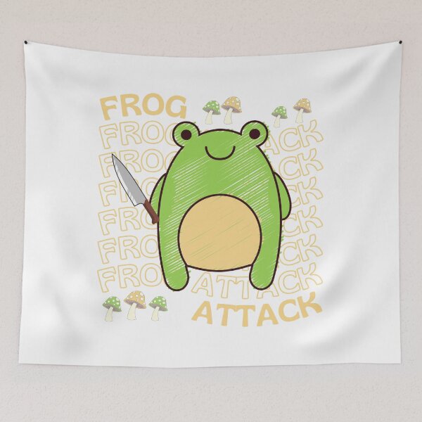 Item preview, Cute Cartoon Kawaii Frog holding knife | adorable knife animals | Japanese Kawaii aesthetic | Kawaii knife Frog | Froggy knife | Chibi kawaii frog and mushrooms designed and sold by Saffire6.