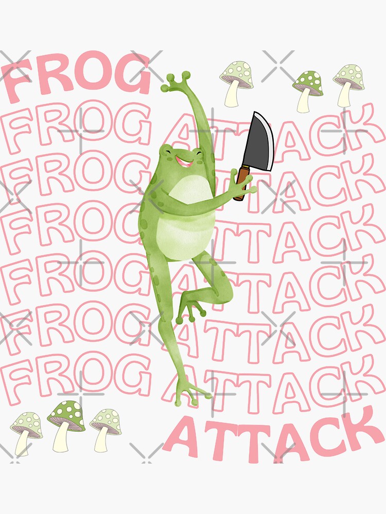 "Cute Cartoon Kawaii Frog holding knife adorable knife animals