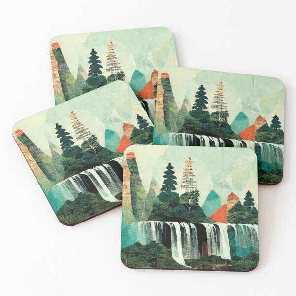 Item preview, Forest Waterfalls Collage designed and sold by visionaryberry.