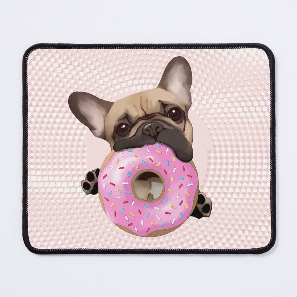 Item preview, French bulldog lovers, sweet frenchie with pink donuts designed and sold by Collagedream.