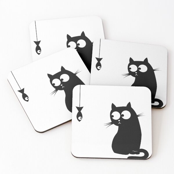 Item preview, black cat, fish, animal designed and sold by AlA2 3MER.