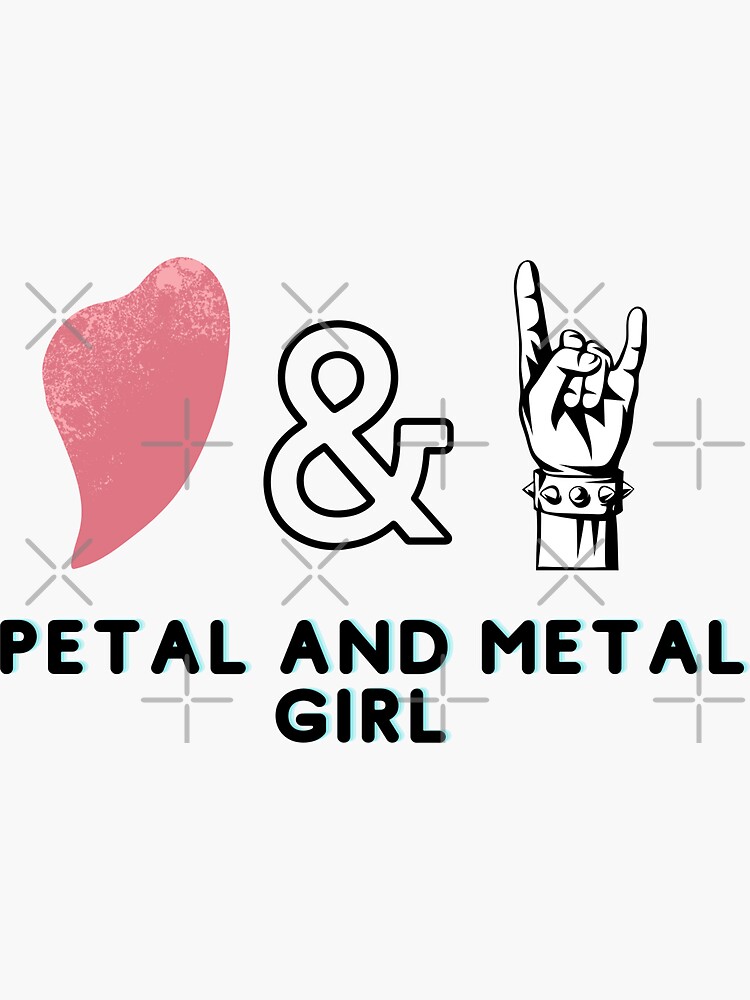 "Petal and Metal Girl" Sticker for Sale by FlowersEmpowers Redbubble