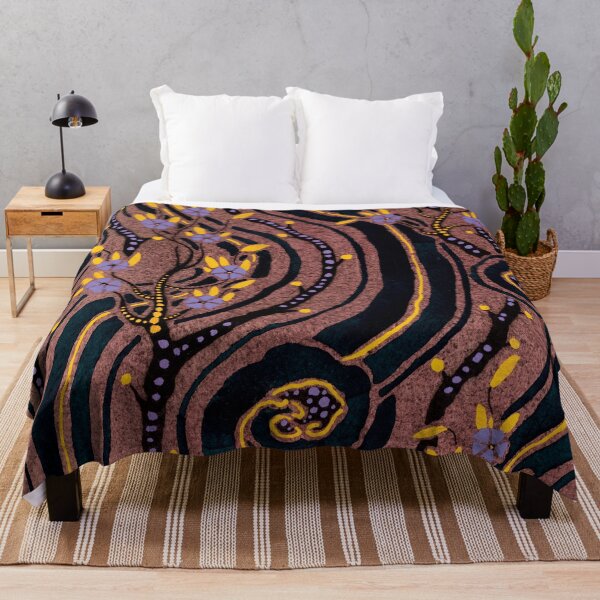 Aperçu de l'œuvre Impression de pochoir à motif de fleurs Art déco dans un style oriental créée et vendue par capotees.