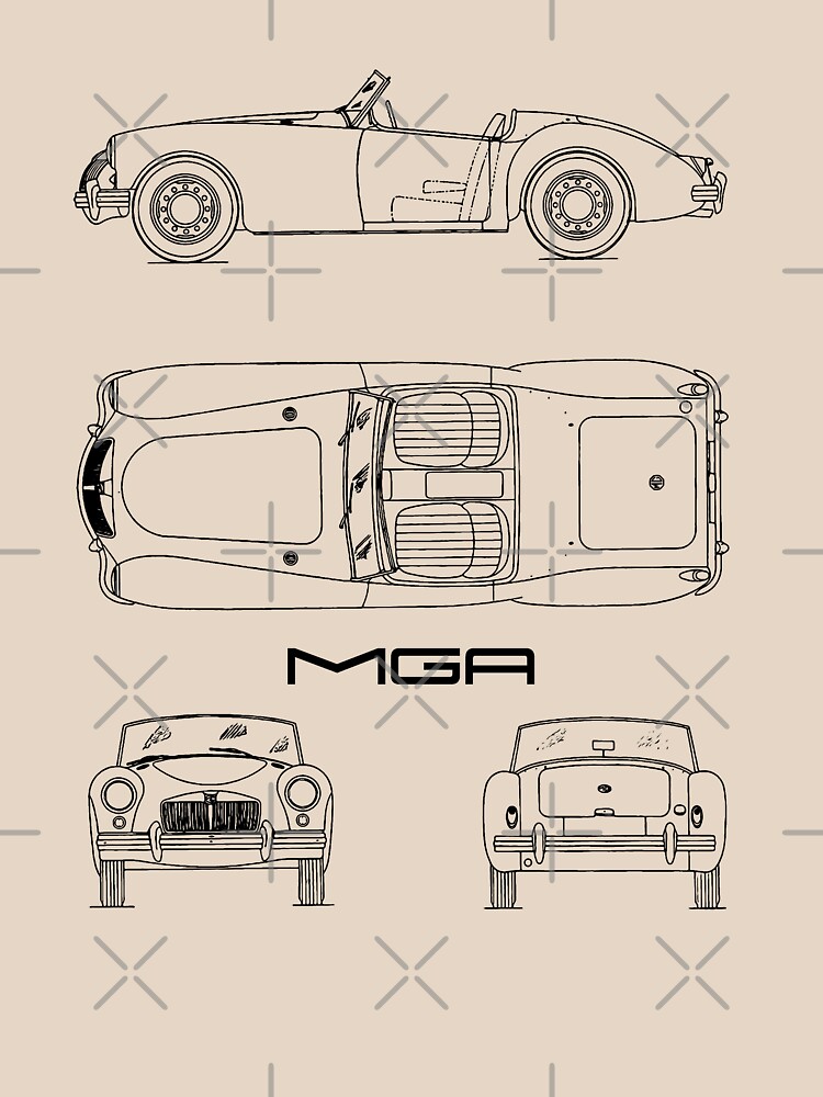Discover MGA Sports Car Blueprint | Classic T-Shirt