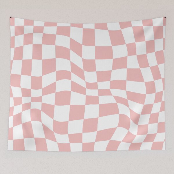 Item preview, Pink Retro Wavy Checkered Pattern designed and sold by venella.