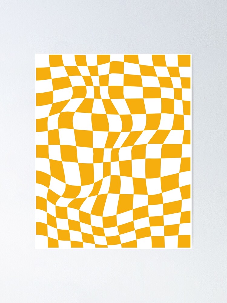 Aesthetic Simple Modern Yellow Checkered Design | Poster