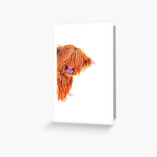 HIGHLAND COW 'PEEKABOO' BY SHIRLEY MACARTHUR Greeting Card
