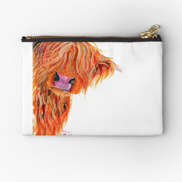 HIGHLAND COW 'PEEKABOO' BY SHIRLEY MACARTHUR Zipper Pouch