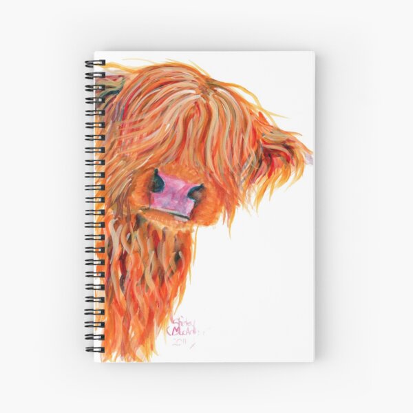 HIGHLAND COW 'PEEKABOO' BY SHIRLEY MACARTHUR Spiral Notebook