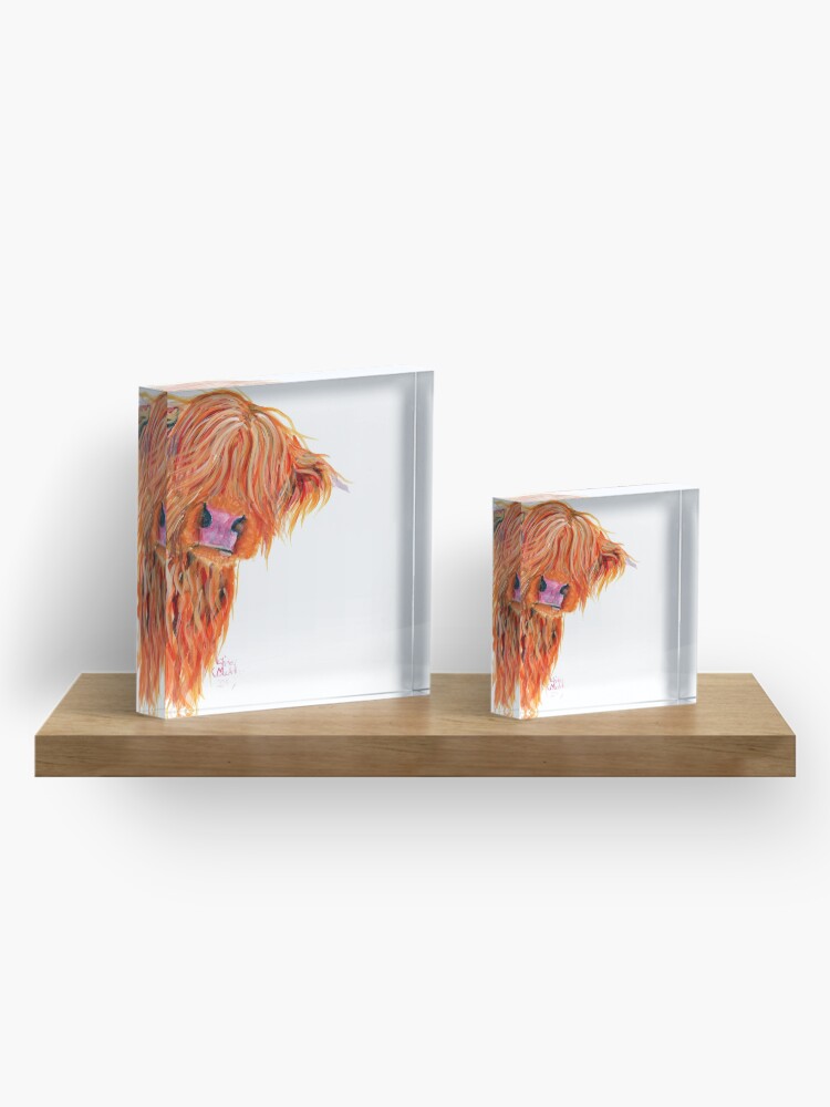 Alternate view of HIGHLAND COW 'PEEKABOO' BY SHIRLEY MACARTHUR Acrylic Block