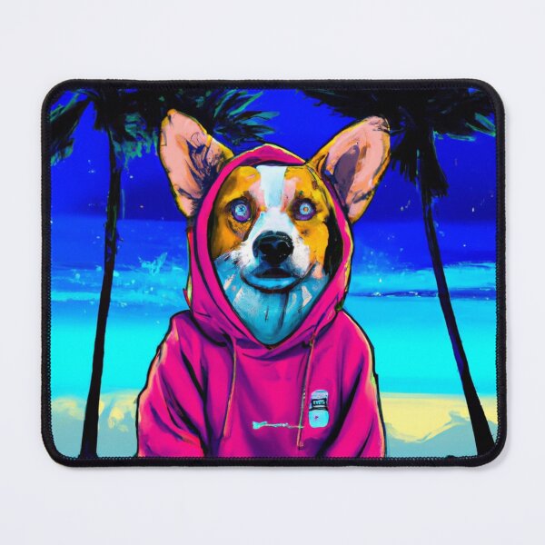 Item preview, Tropical Corgi in a hoodie designed and sold by Corgitude Stickers.