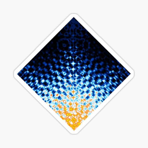 Digital Diamonds (Blue and Orange) Sticker
