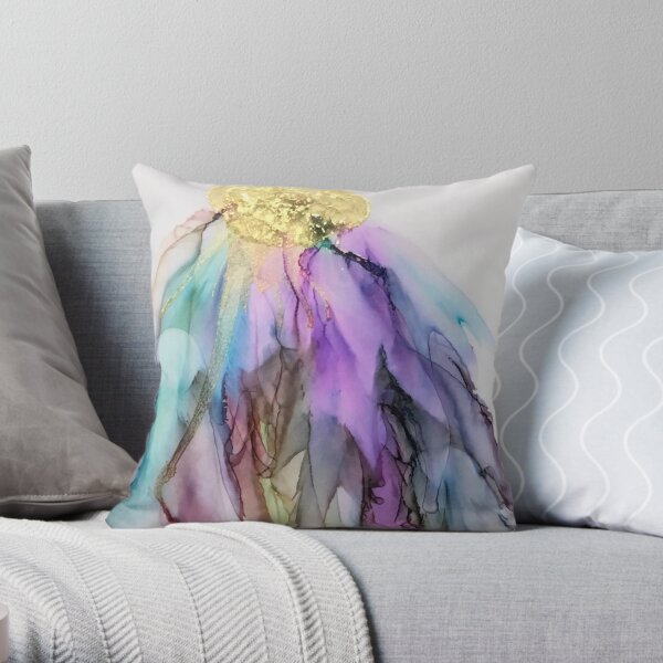 Breathe Alcohol Ink Art Throw Pillow