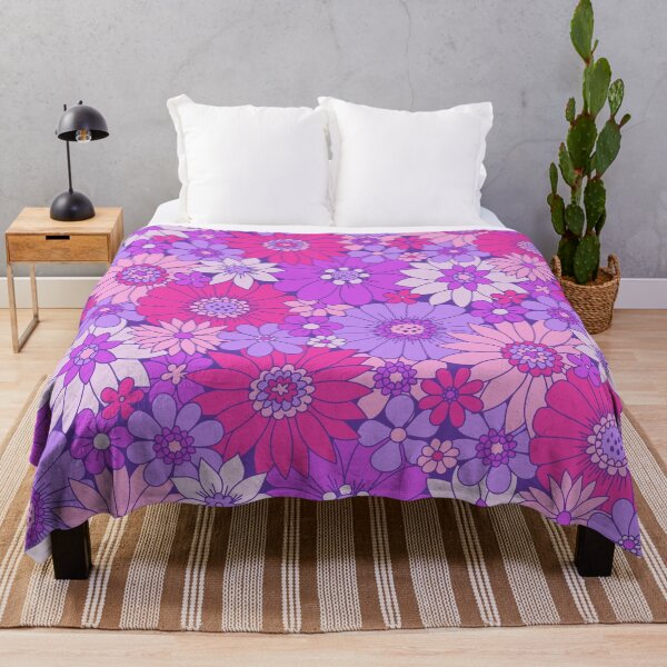 Item preview, Retro Daisy Floral - Purple Dreams designed and sold by latheandquill.