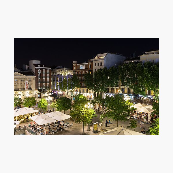 Item preview, Madrid Nightlife - the Fabulous Plaza de Santa Ana at Night designed and sold by Georgia Mizuleva.