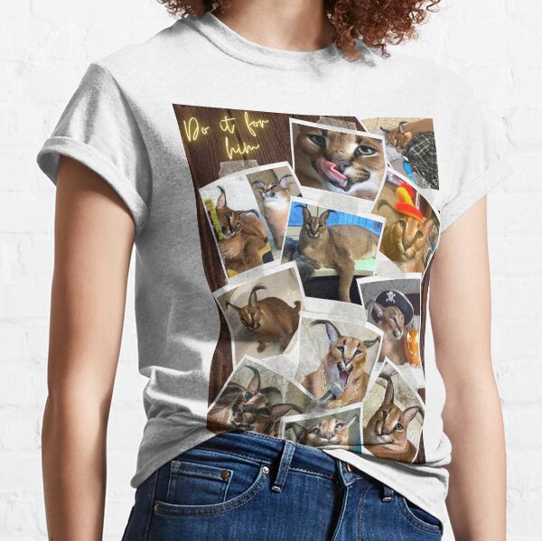 Big Floppa My Beloved Caracal Cat Meme - Camiseta con cuello en V para mujer