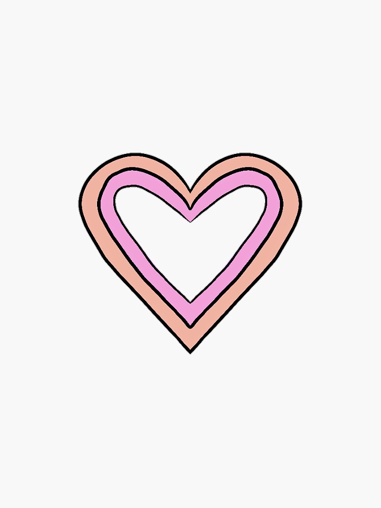 "Aesthetic pink orange heart Aesthetic heart sticker Cute pink