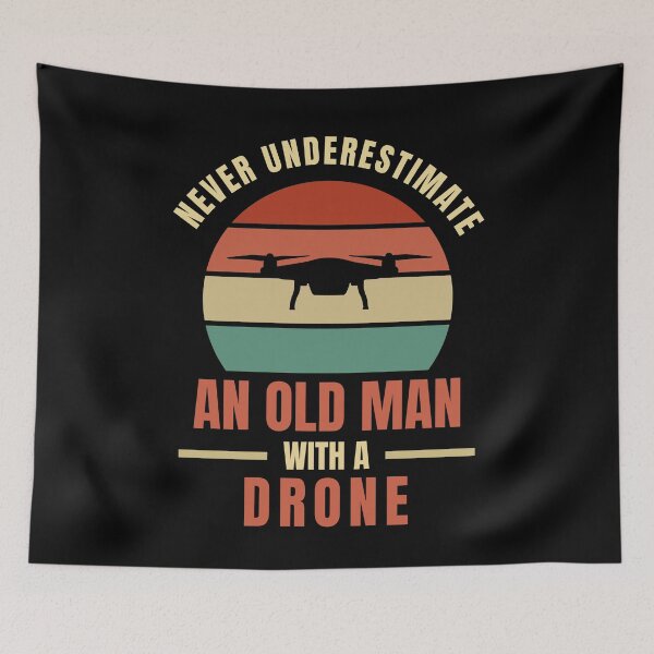 Item preview, Never underestimate an old man with a drone | Funny design for drone lovers designed and sold by Lees Tees.