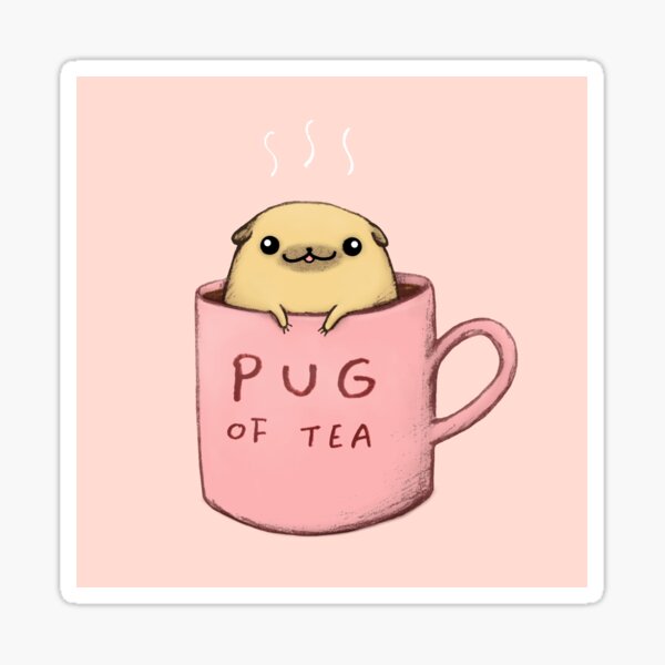 Pug of Tea Sticker
