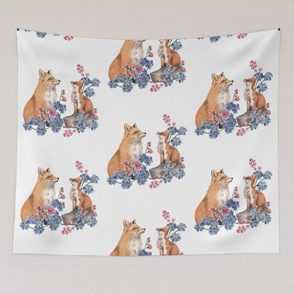 Item preview, foxes and flowers designed and sold by nadiaham.