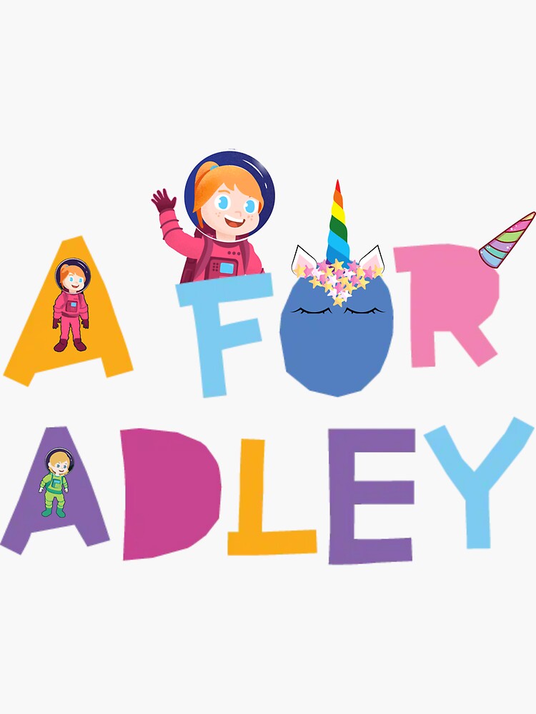"a for adley , funny for school" Sticker for Sale by carlaniki Redbubble