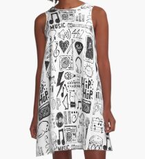 Vestido acampanado Doodles de música