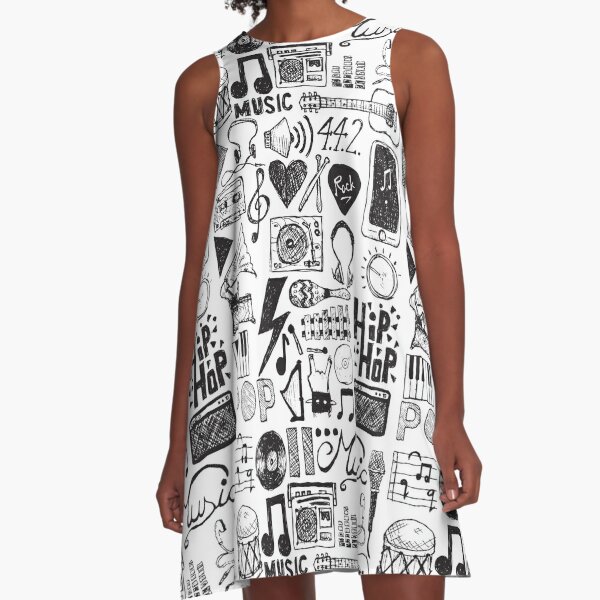 Music Doodles A-Line Dress