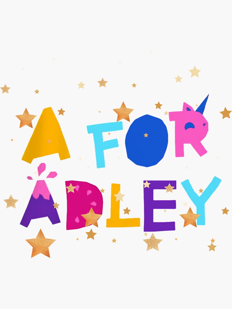 "a for adley , funny for school" Sticker for Sale by carlaniki Redbubble