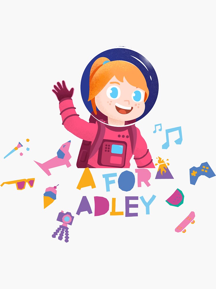 "a for adley , funny for school" Sticker for Sale by carlaniki Redbubble