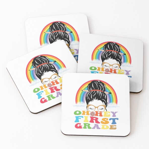 Item preview, oh hey first grade rainbow messy bun teacher T-SHIRT designed and sold by Abdelmorite.