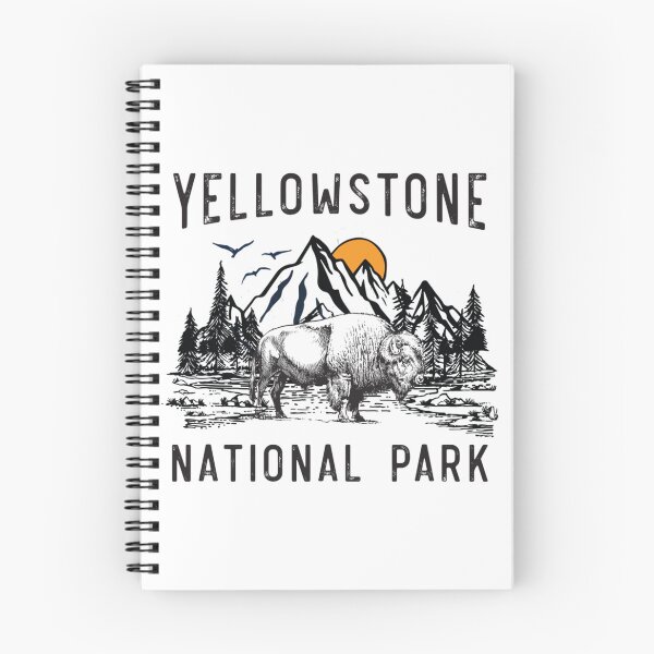 Item preview, Vintage Yellowstone National Park Wyoming Mountains Bison   designed and sold by SoftyPinkyShop.