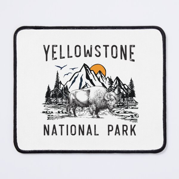 Item preview, Vintage Yellowstone National Park Wyoming Mountains Bison designed and sold by SoftyPinkyShop.