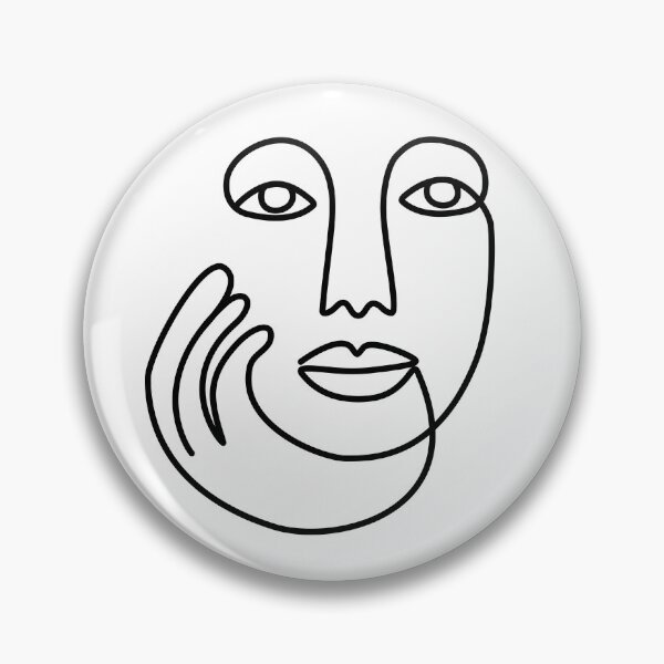 Item preview, Ethnic Woman Face One Line Art Drawing / white designed and sold by SoccaTamam.