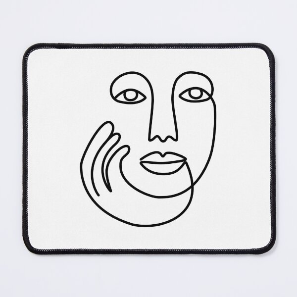 Item preview, Ethnic Woman Face One Line Art Drawing / white designed and sold by SoccaTamam.