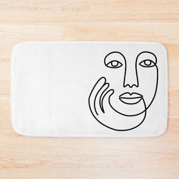 Item preview, Ethnic Woman Face One Line Art Drawing / white designed and sold by SoccaTamam.