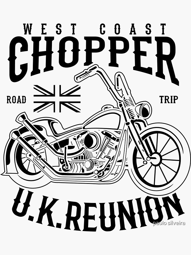 Sticker avec l'œuvre « Moto choppers, bikers, cadeau pour motarde