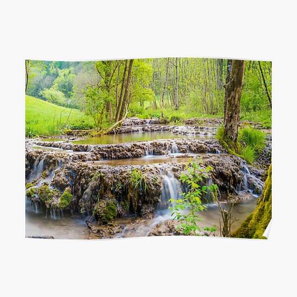 Calc-sinter or Travertine terraces, Gutenberg, South Germany Poster