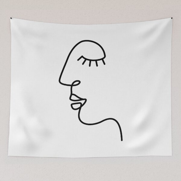 Item preview, Ethnic Woman One Line Art Modern Minimalism / white designed and sold by SoccaTamam.