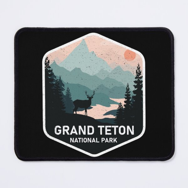Item preview, Vintage Grand Teton National Park Deer Mountains Souvenir designed and sold by SoftyPinkyShop.