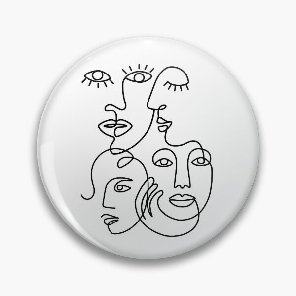 Item preview, 4 Ethnic Women One Line Art Drawing / white designed and sold by SoccaTamam.