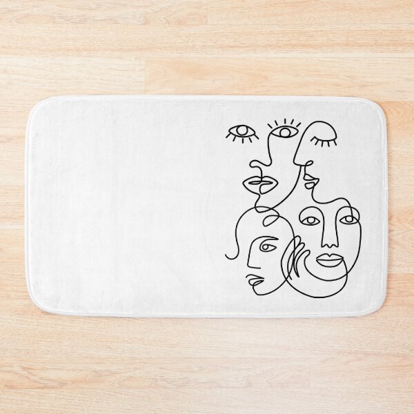 Item preview, 4 Ethnic Women One Line Art Drawing / white designed and sold by SoccaTamam.
