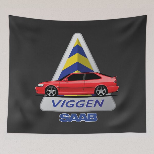 Item preview, SAAB Viggen Red Illustration designed and sold by blackdogshop.