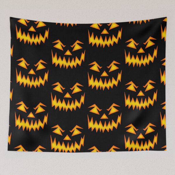 Item preview, Happy Halloween scary pumpkin face designed and sold by AdelloDeAmo.