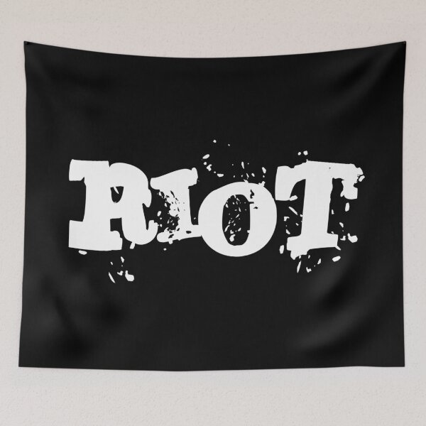 Item preview, RIOT Shirt - Typographic T-Shirt with white RIOT Slogan only designed and sold by iNukeDesign.