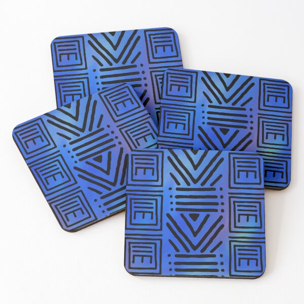 Item preview, Blue Rainbow African Geometric Pattern designed and sold by funkyvibes.