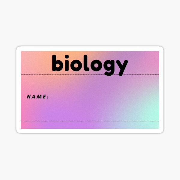 "Biology name tag " Sticker for Sale by Lorenadesigns Redbubble