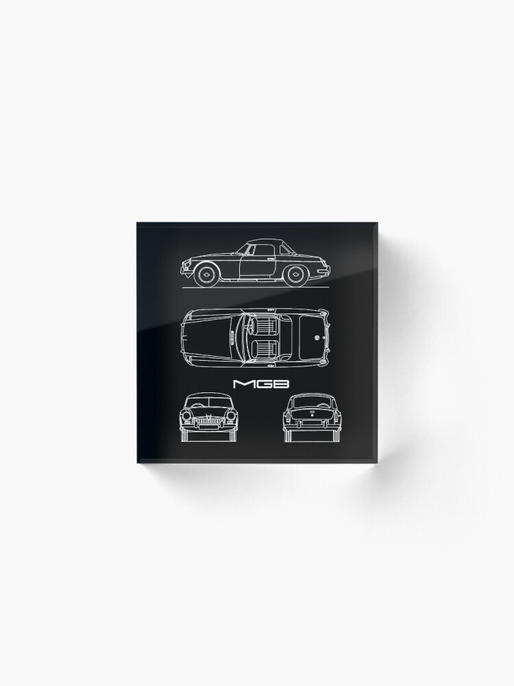 Alternate view of The MGB Blueprint Acrylic Block