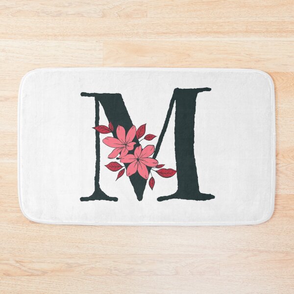 Item preview, Pink floral M monogram designed and sold by Lyssarien.