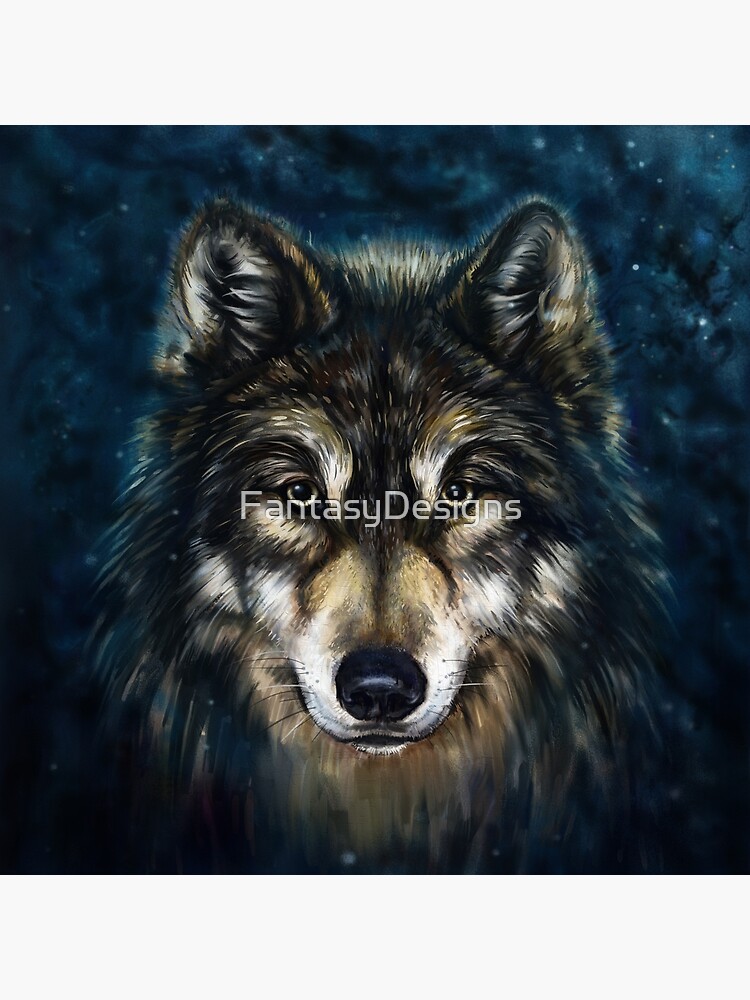 Artistic Wolf Face Art Board Print By Fantasydesigns Redbubble